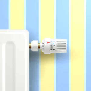 An image of a radiator control valve to show how easy it is to convert to electric heating.